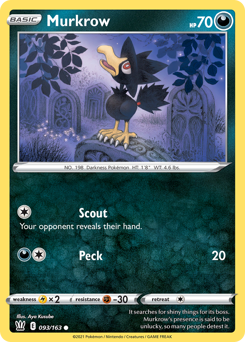 Murkrow, Battle Styles #93, Pokémon TCG card