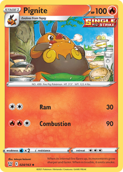 Pignite, Battle Styles #24, Pokémon TCG card