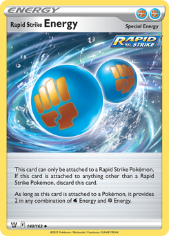 Rapid Strike Energy, Battle Styles #140, Pokémon TCG card