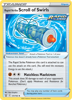 Rapid Strike Scroll of Swirls, Battle Styles #131, Pokémon TCG card