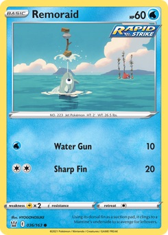 Remoraid, Battle Styles #36, Pokémon TCG card