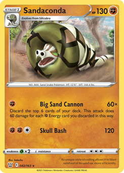 Sandaconda, Battle Styles #82, Pokémon TCG card