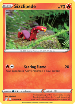 Sizzlipede, Battle Styles #29, Pokémon TCG card