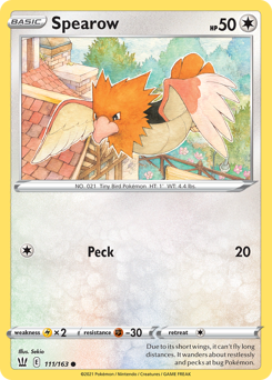 Spearow, Battle Styles #111, Pokémon TCG card