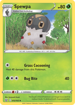 Spewpa, Battle Styles #12, Pokémon TCG card