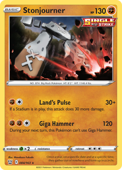 Stonjourner, Battle Styles #84, Pokémon TCG card
