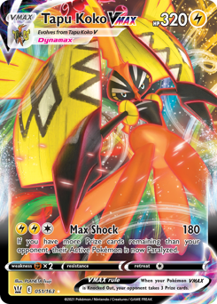 Tapu Koko VMAX, Battle Styles #51, Pokémon TCG card