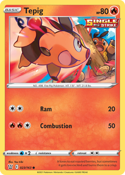 Tepig, Battle Styles #23, Pokémon TCG card