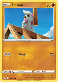 Timburr, Battle Styles #73, Pokémon TCG card