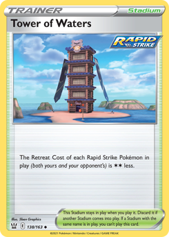 Tower of Waters, Battle Styles #138, Pokémon TCG card