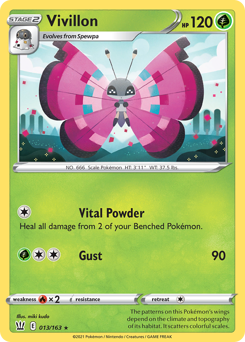 Vivillon, Battle Styles #13, Pokémon TCG card