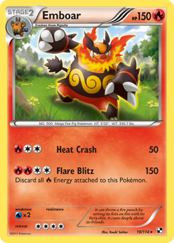 Emboar, Black & White #19, Pokémon TCG card