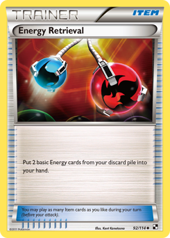 Energy Retrieval, Black & White #92, Pokémon TCG card