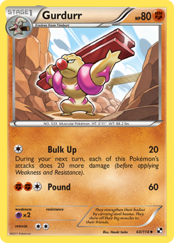 Gurdurr, Black & White #60, Pokémon TCG card