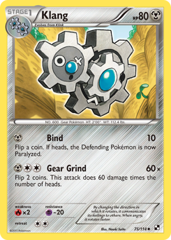Klang, Black & White #75, Pokémon TCG card