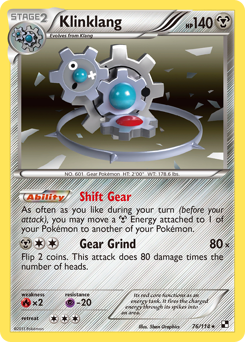Klinklang, Black & White #76, Pokémon TCG card