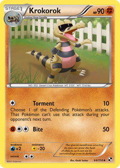 Krokorok, Black & White #64, Pokémon TCG card