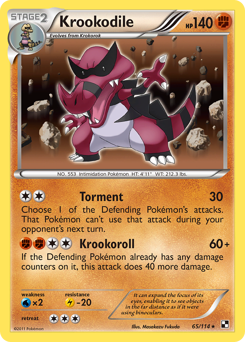 Krookodile, Black & White #65, Pokémon TCG card