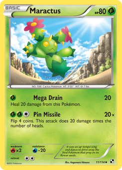 Maractus, Black & White #11, Pokémon TCG card
