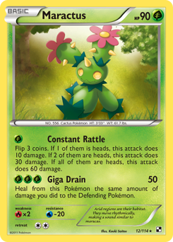 Maractus, Black & White #12, Pokémon TCG card