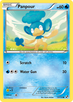 Panpour, Black & White #33, Pokémon TCG card