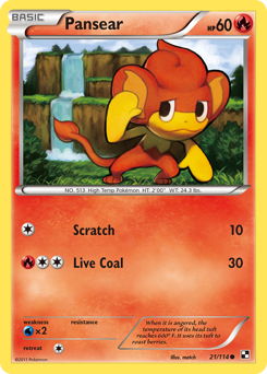 Pansear, Black & White #21, Pokémon TCG card