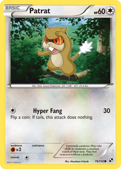Patrat, Black & White #78, Pokémon TCG card