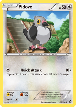 Pidove, Black & White #84, Pokémon TCG card