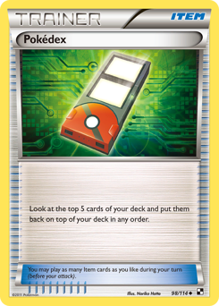 Pokédex, Black & White #98, Pokémon TCG card