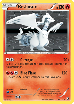 Reshiram, Black & White #26, Pokémon TCG card