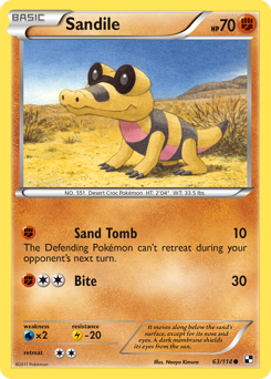 Sandile, Black & White #63, Pokémon TCG card
