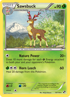 Sawsbuck, Black & White #14, Pokémon TCG card