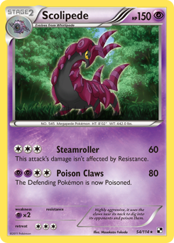 Scolipede, Black & White #54, Pokémon TCG card