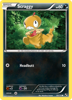 Scraggy, Black & White #68, Pokémon TCG card