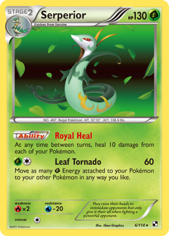 Serperior, Black & White #6, Pokémon TCG card