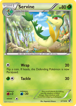 Servine, Black & White #3, Pokémon TCG card