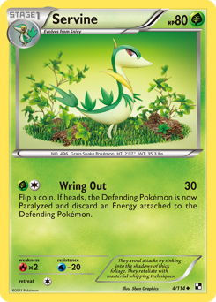 Servine, Black & White #4, Pokémon TCG card