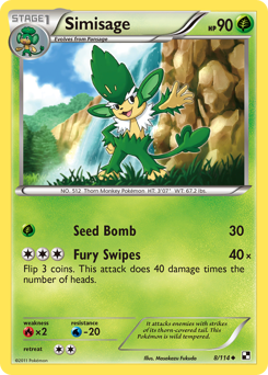 Simisage, Black & White #8, Pokémon TCG card