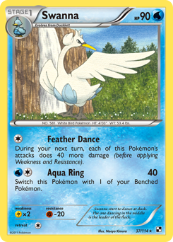 Swanna, Black & White #37, Pokémon TCG card