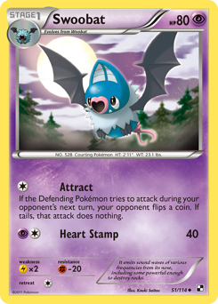 Swoobat, Black & White #51, Pokémon TCG card