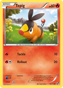 Tepig, Black & White #15, Pokémon TCG card