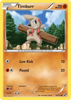 Timburr, Black & White #59, Pokémon TCG card