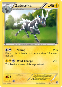 Zebstrika, Black & White #42, Pokémon TCG card