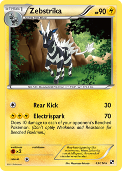 Zebstrika, Black & White #43, Pokémon TCG card