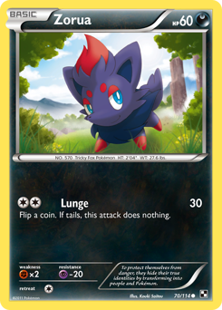 Zorua, Black & White #70, Pokémon TCG card