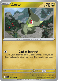 Axew, Black Bolt #68, Pokémon TCG card