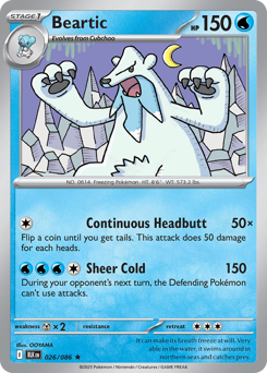 Beartic, Black Bolt #26, Pokémon TCG card