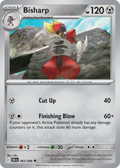 Bisharp, Black Bolt #65, Pokémon TCG card