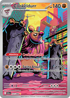 Conkeldurr, Black Bolt #127, Pokémon TCG card