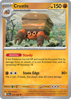 Crustle, Black Bolt #52, Pokémon TCG card